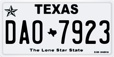 TX license plate DAO7923