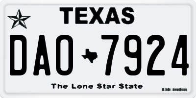 TX license plate DAO7924