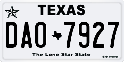 TX license plate DAO7927