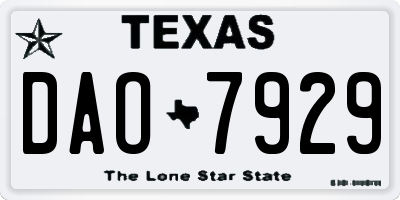 TX license plate DAO7929