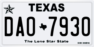 TX license plate DAO7930