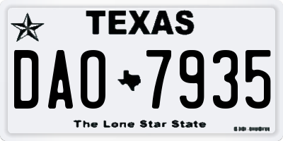 TX license plate DAO7935