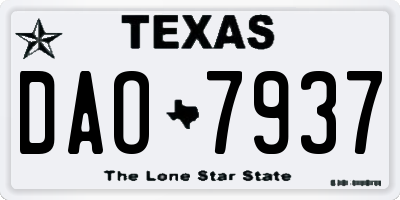 TX license plate DAO7937