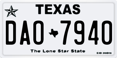 TX license plate DAO7940