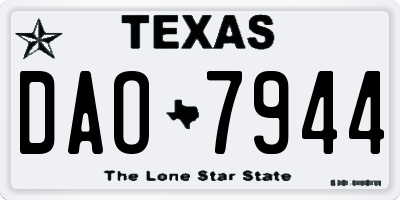 TX license plate DAO7944