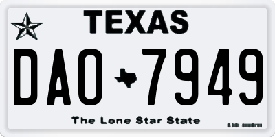 TX license plate DAO7949