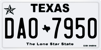 TX license plate DAO7950