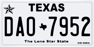 TX license plate DAO7952