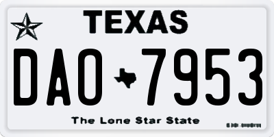 TX license plate DAO7953