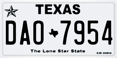 TX license plate DAO7954