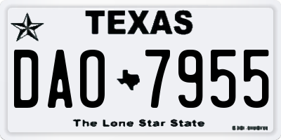 TX license plate DAO7955