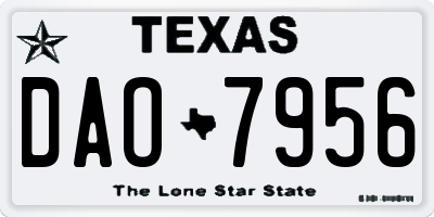 TX license plate DAO7956