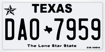 TX license plate DAO7959