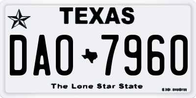 TX license plate DAO7960