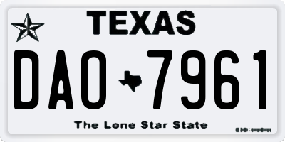 TX license plate DAO7961