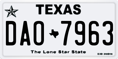 TX license plate DAO7963