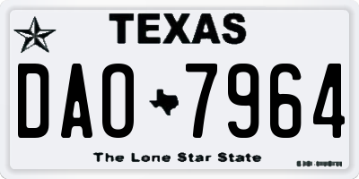 TX license plate DAO7964