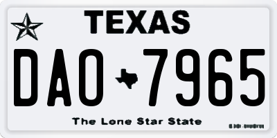 TX license plate DAO7965