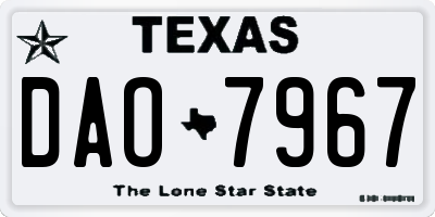 TX license plate DAO7967