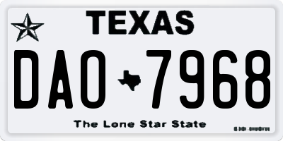 TX license plate DAO7968