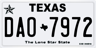 TX license plate DAO7972