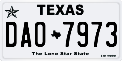 TX license plate DAO7973