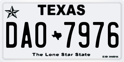 TX license plate DAO7976