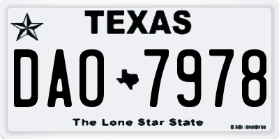 TX license plate DAO7978