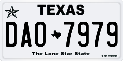 TX license plate DAO7979