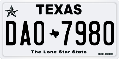 TX license plate DAO7980