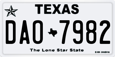 TX license plate DAO7982