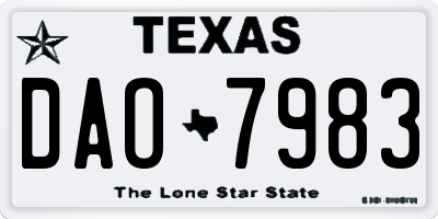 TX license plate DAO7983