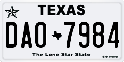 TX license plate DAO7984