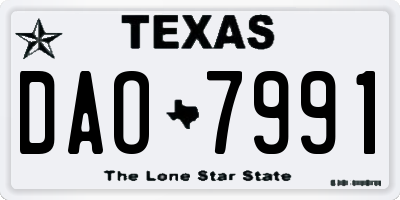 TX license plate DAO7991