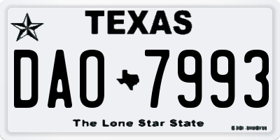 TX license plate DAO7993