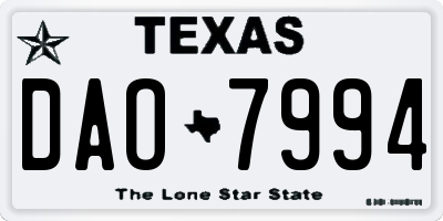 TX license plate DAO7994