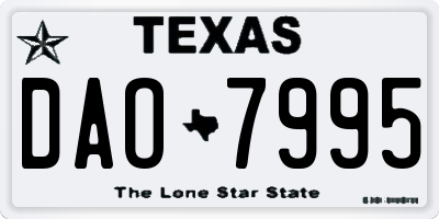 TX license plate DAO7995