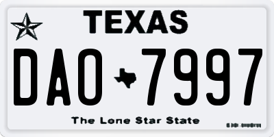 TX license plate DAO7997