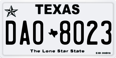 TX license plate DAO8023