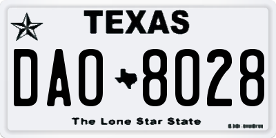 TX license plate DAO8028