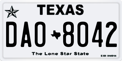 TX license plate DAO8042