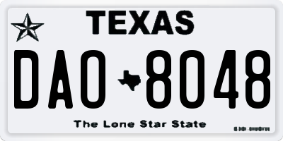 TX license plate DAO8048