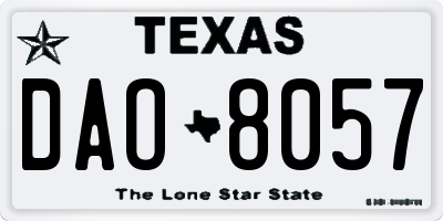 TX license plate DAO8057