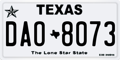 TX license plate DAO8073