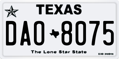 TX license plate DAO8075