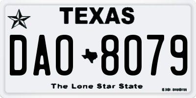 TX license plate DAO8079