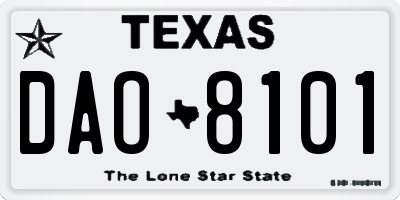 TX license plate DAO8101