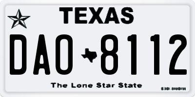 TX license plate DAO8112