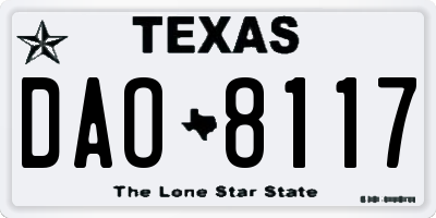 TX license plate DAO8117
