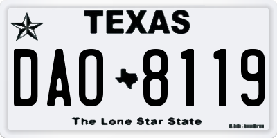 TX license plate DAO8119